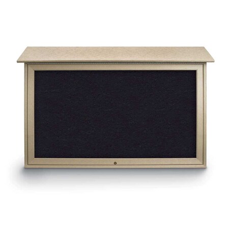 United Visual Products Indoor Enclosed Combo Board, 42"x32", Satin Frame/Black Porc & Cloud UVCB4232-BLKPORC-CLOUD